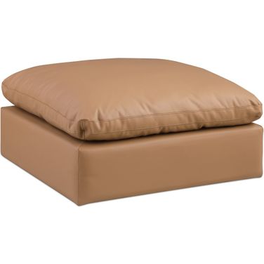Comfy Vegan Leather Modular Ottoman In Cognac