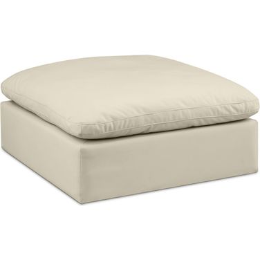 Comfy Vegan Leather Modular Ottoman In Cream
