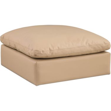 Comfy Vegan Leather Modular Ottoman In Tan
