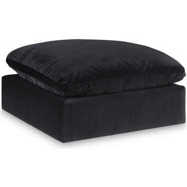 Comfy Velvet Modular Ottoman In Black