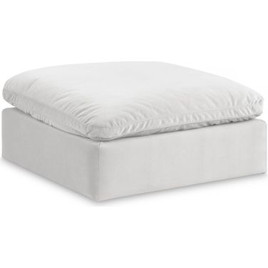 Comfy Velvet Modular Ottoman In Cream
