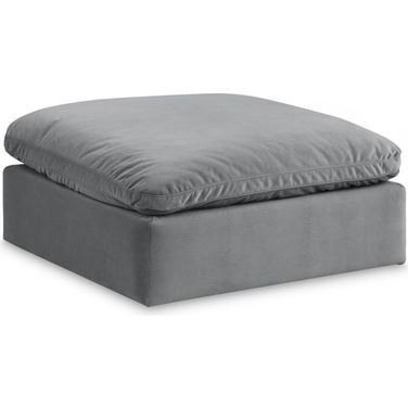 Comfy Velvet Modular Ottoman In Grey