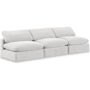 Comfy Velvet 3 Seater Modular Sofa In Cream