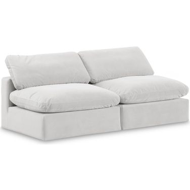Comfy Velvet 2 Seater Modular Sofa In Cream