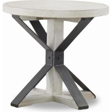Coming Home Friendship Round End Table In Chalk
