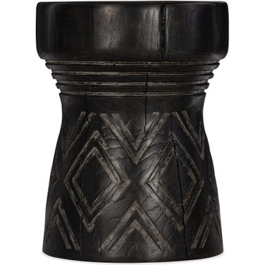 Commerce And Market Carved Stump Side Table In Black