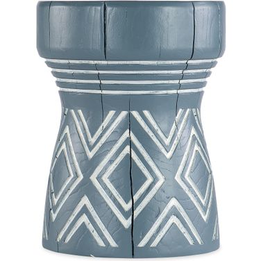 Commerce And Market Carved Stump Side Table In Blue