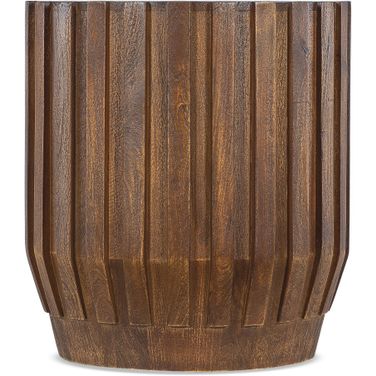 Commerce and Market Gears Round End Table In Medium Wood
