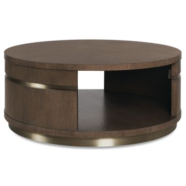 Commerce and Market Roll With It Round Cocktail Table In Dark Wood