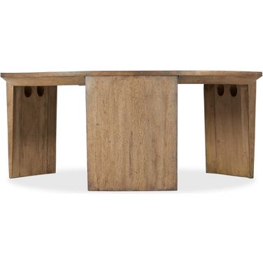 Commerce And Market Round Cocktail Table In Medium Wood