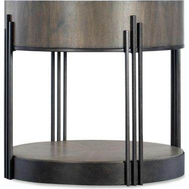 Commerce and Market Skyline Side Table In Dark Wood