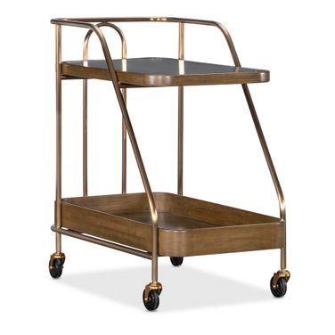 Commerce and Market Walnut Wine and Bar Cart In Caramel