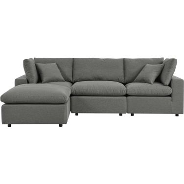 Commix 4-Piece Outdoor Patio Sectional Sofa In Charcoal