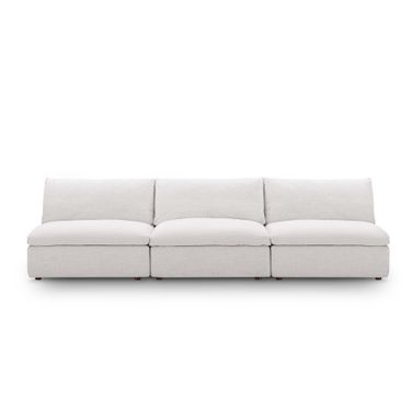 Commix Down Filled Overstuffed 3-Piece Armless Sectional Sofa In Beige