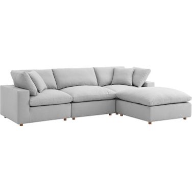 Commix Down Filled Overstuffed 4 Piece Sectional Sofa Set In Light Gray EEI-3356-LGR