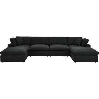 Commix Down Filled Overstuffed 6-Piece Sectional Sofa In Black EEI-3362-BLK