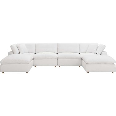 Commix Down Filled Overstuffed 6-Piece Sectional Sofa In White EEI-3362-PUW