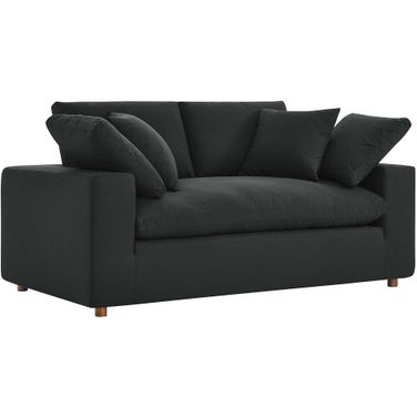 Commix Down Filled Overstuffed Loveseat In Black