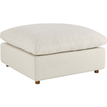 Commix Down Filled Overstuffed Ottoman In Light Beige