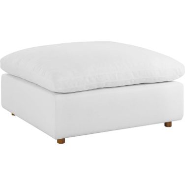 Commix Down Filled Overstuffed Ottoman In White