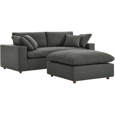 Commix Down Filled Overstuffed Sectional Sofa In Gray