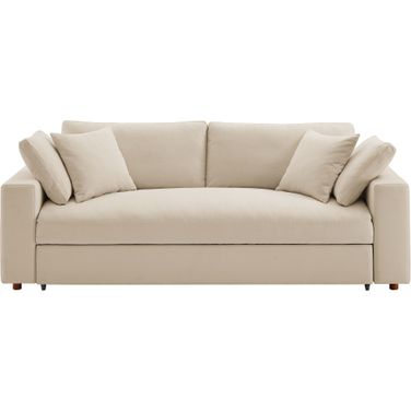 Commix Down Filled Overstuffed Sleeper Sofa In Light Beige