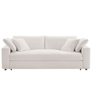 Commix Down Filled Overstuffed Sleeper Sofa In Pure White