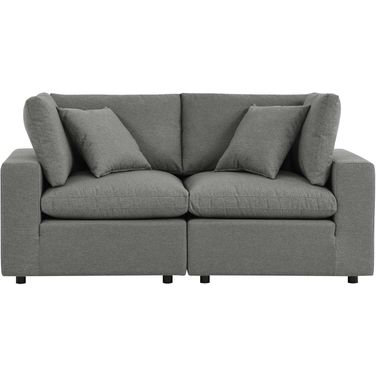 Commix Overstuffed Outdoor Patio Loveseat In Charcoal