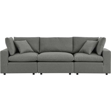 Commix Overstuffed Outdoor Patio Sofa In Charcoal