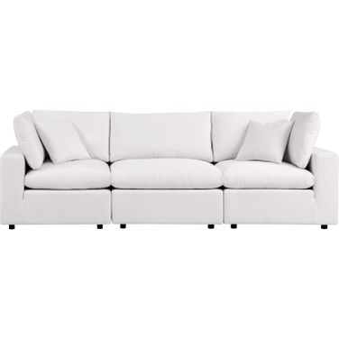 Commix Overstuffed Outdoor Patio Sofa In White