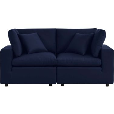 Commix Sunbrella Outdoor Patio Loveseat In Navy