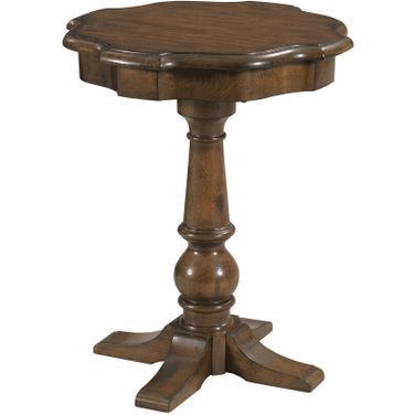 Commonwealth Byron Round End Table In Warm Brunette