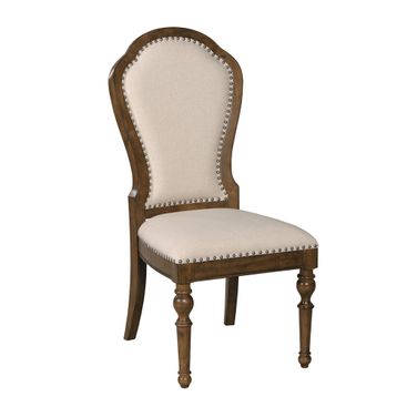 Commonwealth Kirkman Upholstered Back Side Chair Set of 2 In Warm Brunette