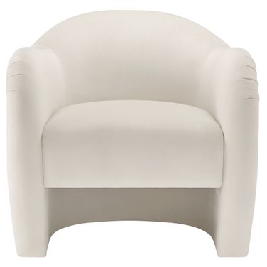 Compose Performance Velvet Accent Chair In Alabaster