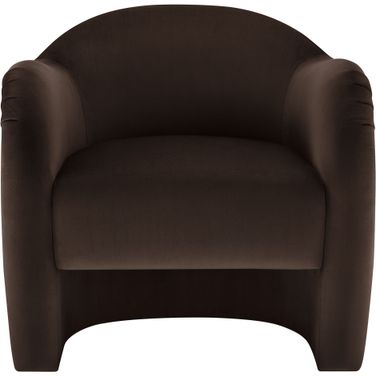 Compose Performance Velvet Accent Chair In Chocolate Brown