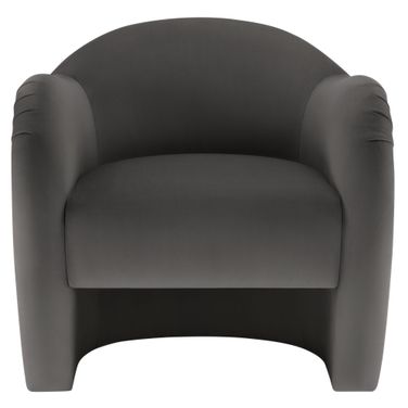 Compose Performance Velvet Accent Chair In Storm Gray