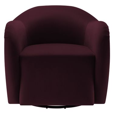 Compose Performance Velvet Swivel Armchair In Mulberry
