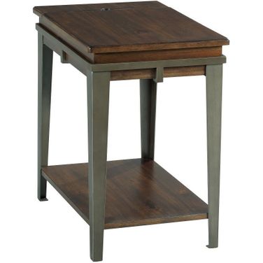 Composite Charging Chairside Table In Rich Espresso
