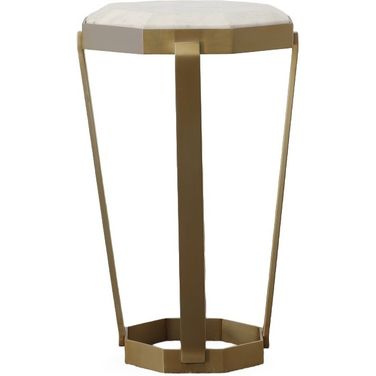 Compositions Accent Table In Marble and Brass