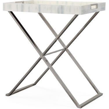 Compositions Tray Table In Pewter