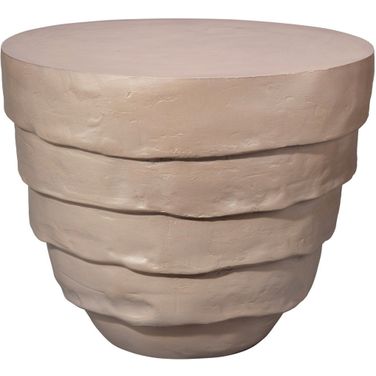 Concentric Fiber Glass Side Table In Cement Rustic