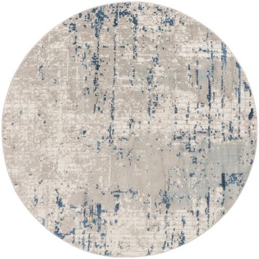 Concerto 10' x 10' Round Indoor Rug In Ivory Grey Blue