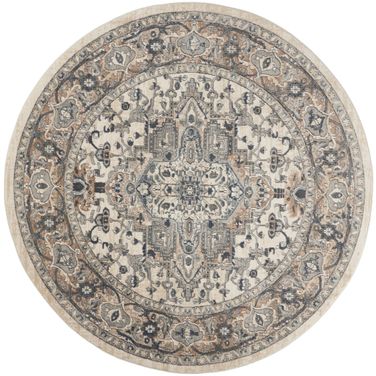 Concerto 10' x 10' Round Indoor Rug In Ivory Grey