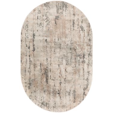 Concerto 6' x 9' Oval Modern Indoor Rug In Beige Grey