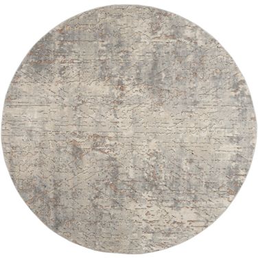 Concerto 7'10" x 7'10" Round Contemporary Indoor Rug In Beige Grey