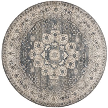 Concerto 7'10" x 7'10" Round Indoor Rug In Grey and Ivory