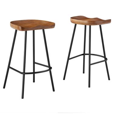 Concord Backless Wood Counter Stool Set of 2 In Walnut