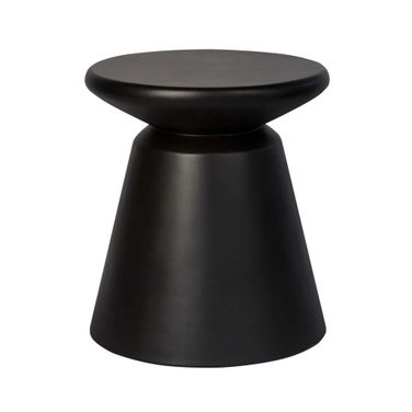 Concrete Mineral Side Table In Black
