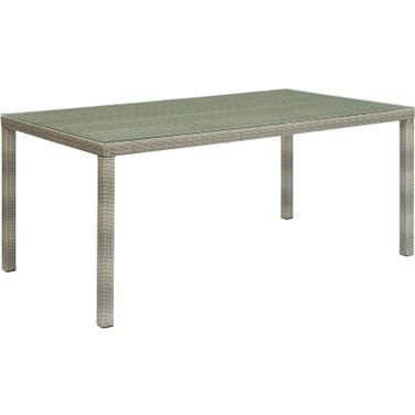 Conduit Light Gray 70 Inch Outdoor Patio Wicker Rattan Dining Table