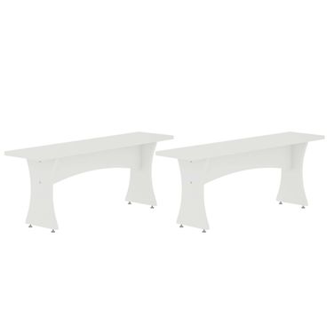 Coney Dining Bench Set of 2 In White